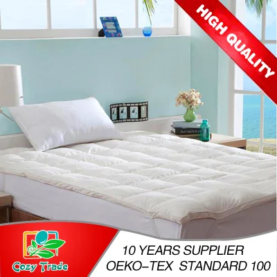 Five Star Hotel Supplier Pure White Feather Down Mattress Topper